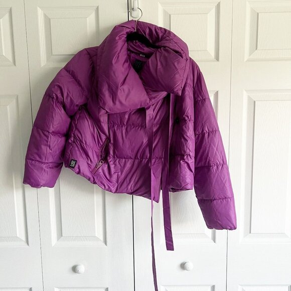 Bacon Violet Purple Long Sleeve Puffer Puffa Jacket Women's Size X-Small XS - Picture 3 of 11